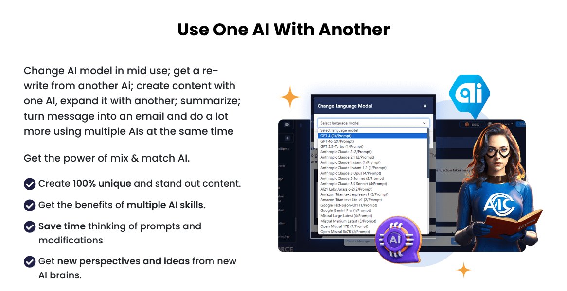 AI Collective lets you switch AI models mid-chat, rewrite with another AI and mix and match