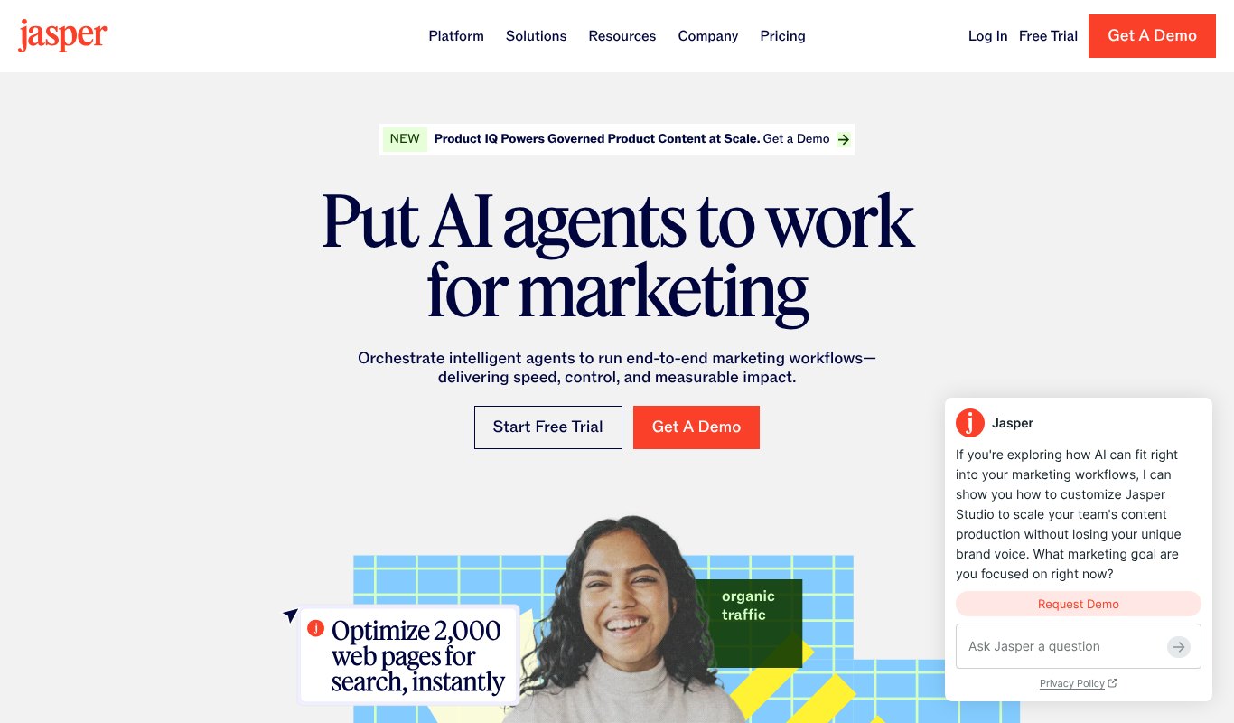 Jasper, put AI agents to work for marketing