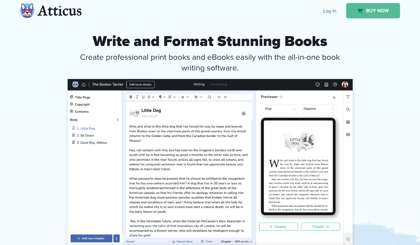 Atticus, write and format stunning books