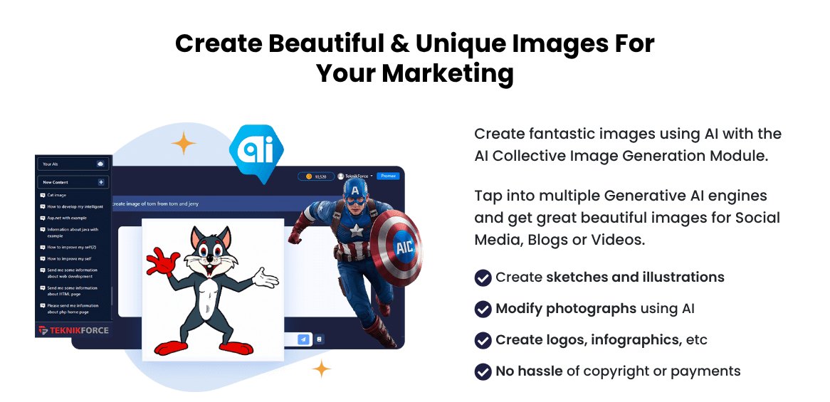 AI Collective image generation for sketches, illustrations, logos and infographics