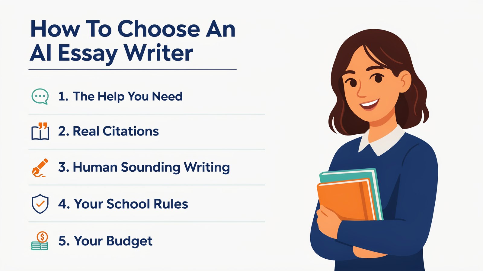 How to choose an AI essay writer, by the help you need, citations, writing quality, your school rules and cost