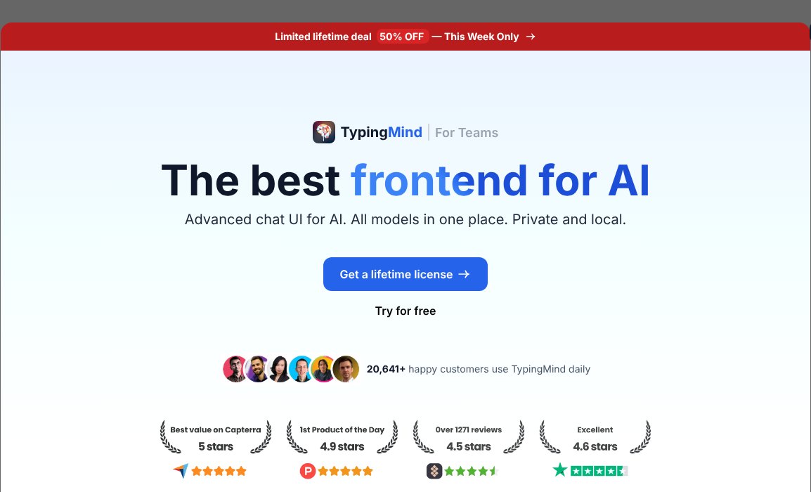 TypingMind, the best frontend for AI, advanced chat UI with all models in one place